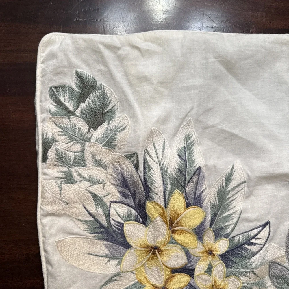 Tommy Bahama Embroidered Pillow Cover Accent Throw 15